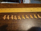 Lot Of 10 Left Cats Kittens France Vintage 60s Brass Stampings Findings Jewelry 