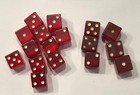 Collection Of  17 Vintage Cherry Red Bakelite Dice   5 8       tested 