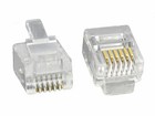 10 Pcs Rj12  6p6c  Telephone Line Plug Connector Stranded Flat Wire Cable Gold