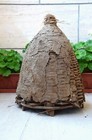 Antique Primitive Beehive From Early 20th Skeps Of Hand-woven Reeds And Mud