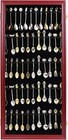 60 Souvenir Tea Spoon Display Case Collection Collector Rack Wall Mount Wooden