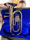 Baritone Made Of Pure Brass Metal In Silver Chrome Polish cushion Box  Free Ship