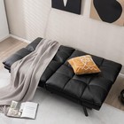 Angeles Home Black Faux Leather Convertible Memory Foam Futon Sofa Bed With
