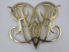 Vtg Williamsburg Virginia Metalcrafters Queen Ann Cypher Cw10-10 Brass Trivet
