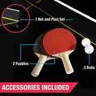 Official Size Outdoor Indoor Tennis Ping Pong Table Black Yellow 2 Paddle 2 Ball