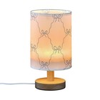 Blue Bows Bedside Table Lamp Nightstand Lamp With Wood Base Night Light Linen   