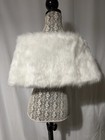 White Faux Fur Bridal Shawl Shrug Bolero Wrap One Size 42   long X 12    Wide