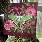8x8 Luna Moth Acrylic Marker Painting Print Bug Art