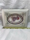 Vtg Antiqued Rose Floral Relief Footed Ladies Treasure Box W  Note Cards Hinged