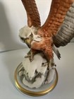 Vtg Amazing Detailed Capodimonte 9 5    Tall Figurine  Sculpture Bald Eagle On Sno