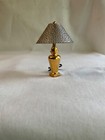 Tec Innovations Dollhouse Miniature Brass Table Lamp W  Print Shade Electric Nos