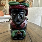 Aztec Mayan Warriors Statue Obsidian Carved Stone Figurine