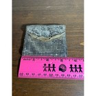 Vintage Whiting   Davis Silver Mesh Coin Purse Cross Snap Made In Usa