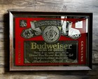 Vintage Budweiser King Of Beers Bar Mirror 26x18 Anheuser-busch Genuine Sign