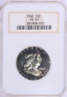 1962 Franklin Silver Half Dollar Ngc Pf 67 End Roll Album Toned Toning Toner Oh