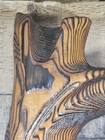 Vtg Burnt Cryptomeria Wood Owl In Tree Felt Eyes  14 