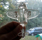 1940s Glass Ww2 U s army P-51 Fighter Airplane Candy Container Shiny Nice