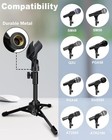 Mictop Desktop Mic Stand Portable Foldable Tripod With Clip Holder Black 