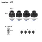 4pcs 32p Black Gear Set 5mm Shaft With 3 17mm Coupler
