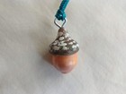 Painted Wooden Acorn Pendant Hippie Necklace 20  Unisex  Usa Seller Gift