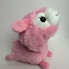 Kaomoji Alpaca Hood Amuse Plush 6  Stuffed Toy Doll Japan Pink With Blue Bow