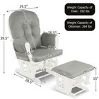 Baby Nursery Relax Rocker Rocking Chair Glider  ottoman Set W cushion Light Grey
