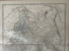 1876 Russia Large Hand Coloured Original Antique Map By Johnston