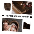 Newborn Baby Photography Props Wooden Heart Shaped Box Basket For Studio Shoot