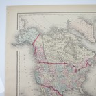 North   South America Original Antique 1876 Hand Colored Map Atlas Page