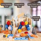 Toddler Tool Set - 4 Toy Tools And 31 Pcs Kids Box - Construction Play    