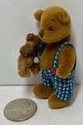 Rare Vintage Miniature Bear By Angelia Mclean Little Boy With His Teddy 2 1 2   