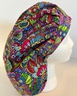 Mosaic Floral Print Size Large Medical Bouffant Scrub Cap Surgery Hat