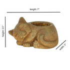 Classic Home And Garden Sleeping Cat Planter  Small  Rust Brown  7in