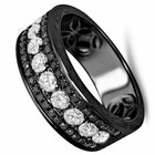 2ct Round Cut Lab Created Black Diamond Wedding Band Ring 14k White Gold Plated