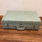 Vintage 1950s Samsonite Streamlite Blue Tweed Luggage 3 Piece Suitcase Set Keys