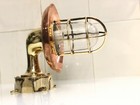 Shiny Brass Copper Shade Wall Antique Lamp - Ship Sconce Light With Junction Box