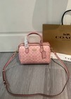 Coach  Roan Satchel Bag Signature Canvas Powder Pink Cv961 Outlet New