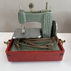 Vintage Betsy Ross Mini Sewing Machine 707   W red Case  Works