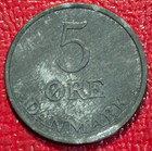 High Grade Xf Details 1959 Denmark 5 Ore Zinc  Coin-oct110