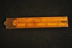 Vintage Brass   Boxwood   53 1 2 Folding Ruler   24  Inches Fractions   Metric