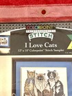 Nip Bucilla Colorpoint Cross Stitch 13   x10    I Love Cats Paint Stitching Kit Nos