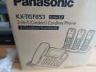 Panasonic Kx-tgf853 2-in-1 1x Corded 3x Cordless Phone Set Silver Complete