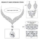 Crystal Bridal Jewelry Set For Women Prom Teardrop Necklace Earrings Bracelet