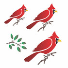  3  Cardinal Bird Stencil Angels Heaven Loved One Loss Mylar Diy Art Signs Joani