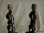 Pair Of Antique French Wrought Iron Lamp Feet art Nouveau 