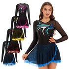 Womens Dress Holiday Leotard Rhinestone Dancewear Backless Ballet Competition