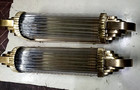 1 Vintage Art Deco Glass Rod Brass Wall Light Fixture Wall Sconce Skyscraper  27