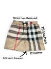 Nwt Men   s Beige Burberry Check Drawstring Swim Shorts    Trunks 3xl W  Pockets