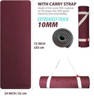 Feetlu Extra Thick Exercise Yoga Mat 72  X 24  X 2 5   Dark Red   Blue Gray 