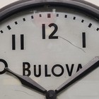Vtg Bulova Watches Advertising Jewlers Wall Clock Battery Operated Not Working